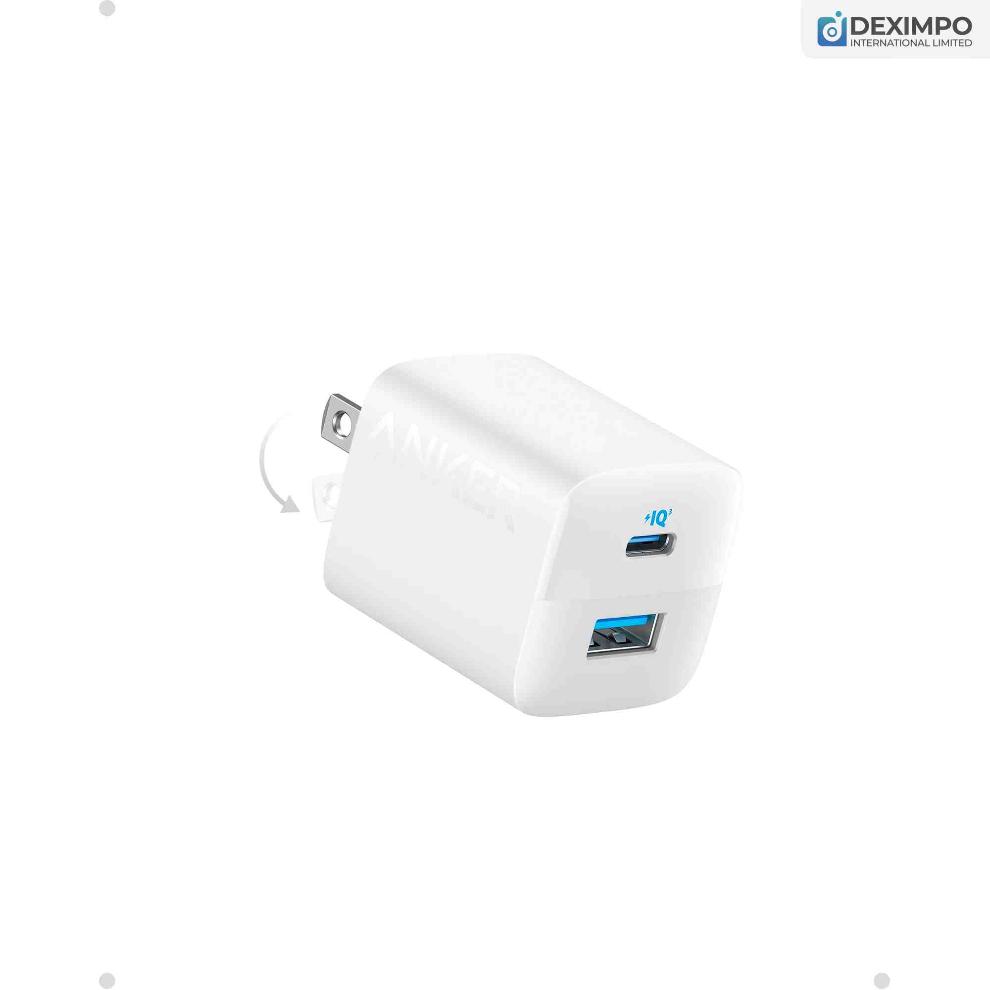 Anker 323 Charger (33W) – With both a USB-C port and a USB-A port.