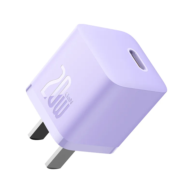 Baseus Charger 20W For Apple Iphone 14 13 12 11 Series GaN5 Fast Charger 1C CN Adapter Purple CCGN040005