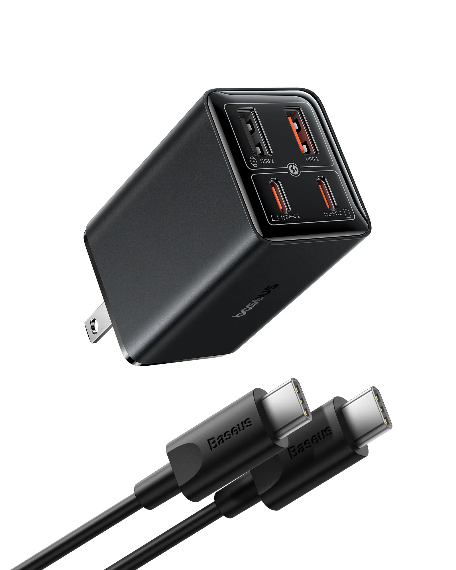 Baseus Charger GaN6 Pro 65W Fast Charger 2x USB-A 2X Type-C For Macbook Samsung IPhone Pixel Huawei -P10162702113-00